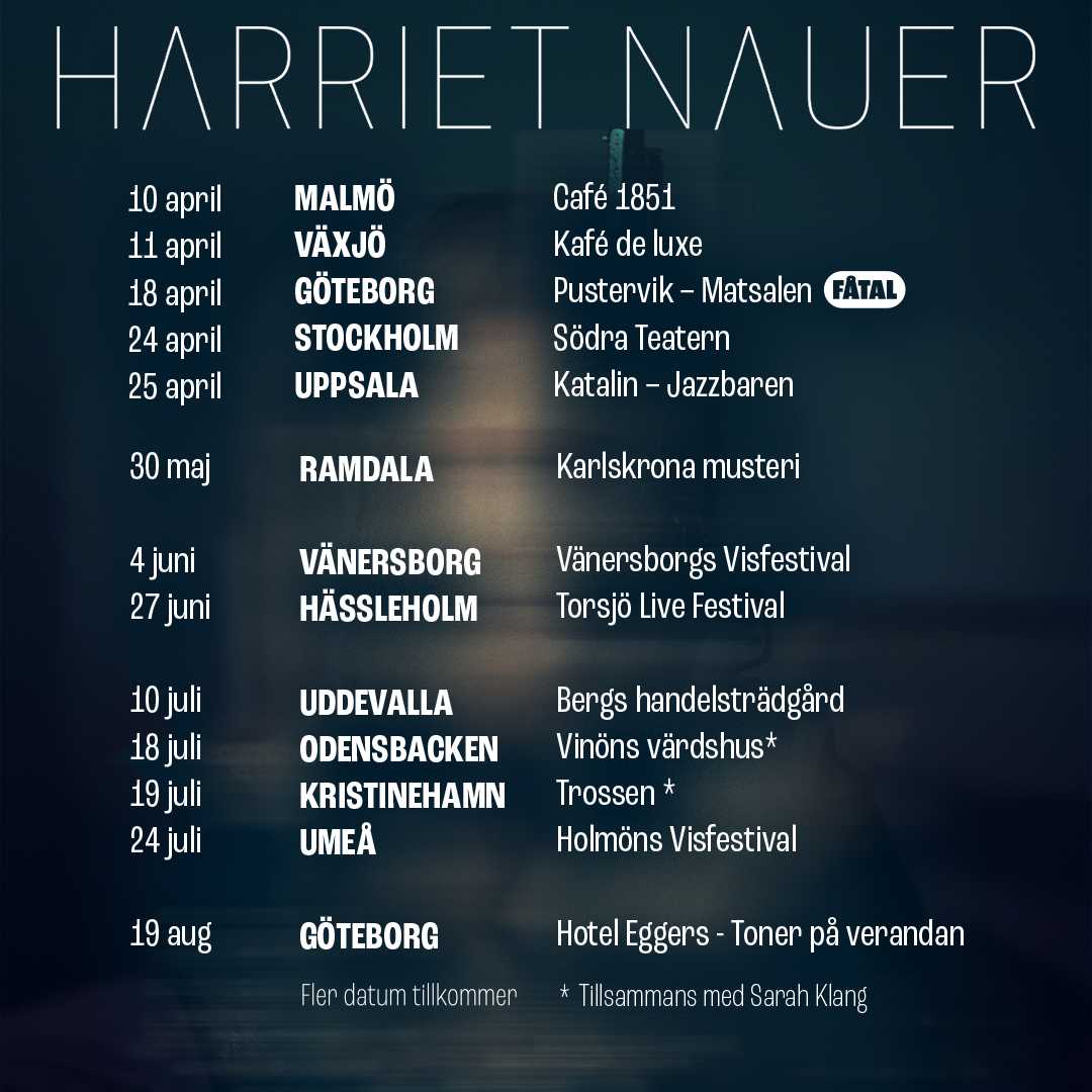 Harriet Nauer på sommarturné 2026 – Kulturaktiebolaget