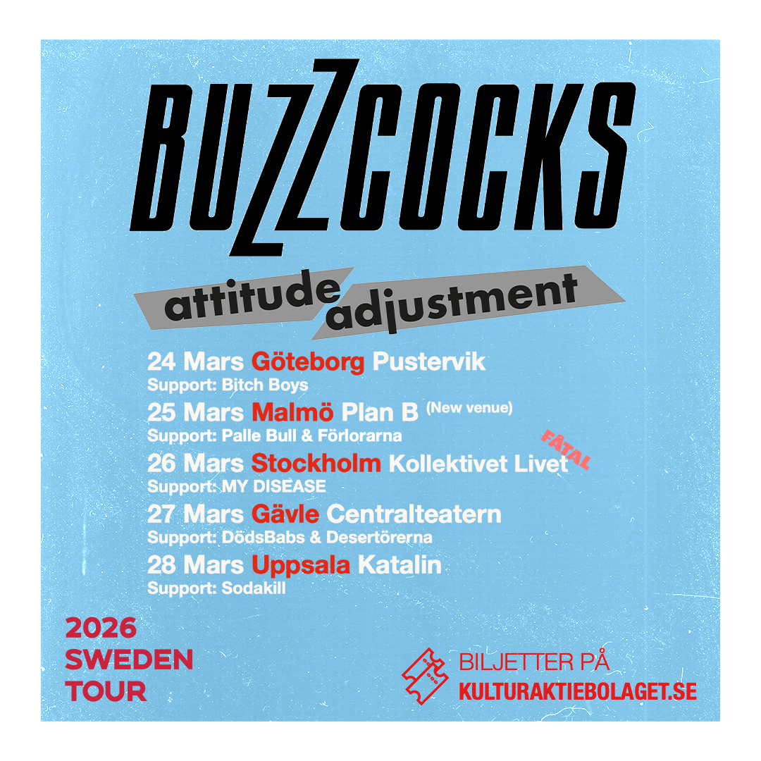 Buzzcocks Sweden Tour 2026 – Biljetter hos Kulturaktiebolaget