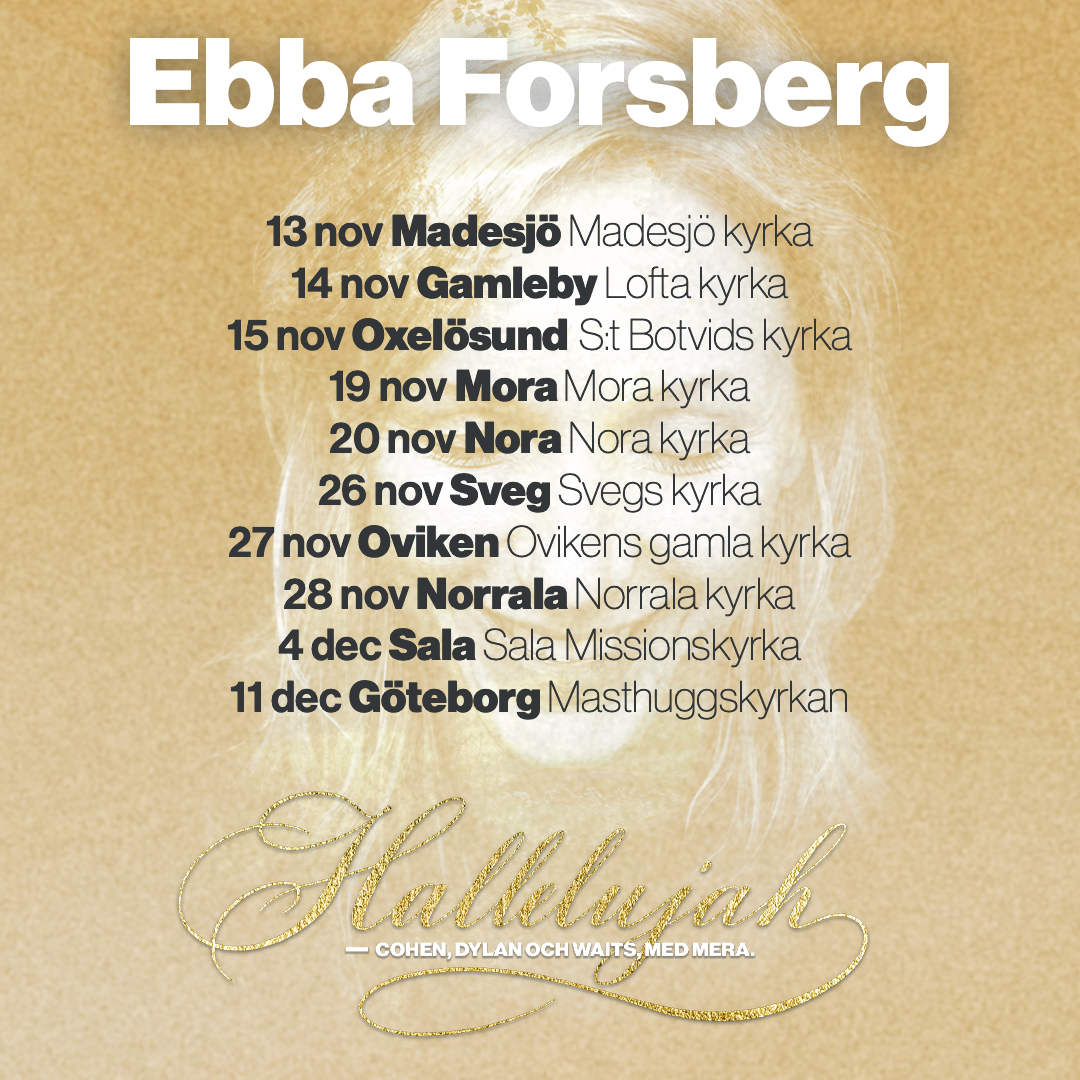 Ebba Forsberg – Hallelujah (tolkningar av Cohen, Dylan & Waits) – biljetter hos Kulturaktiebolaget
