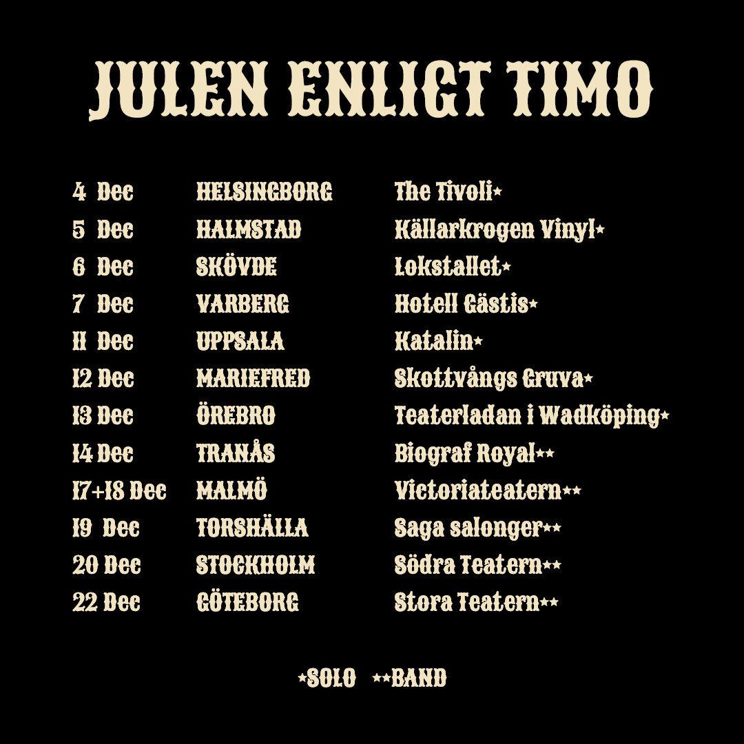 Turnéplan för Julen enligt Timo – Kulturaktiebolaget
