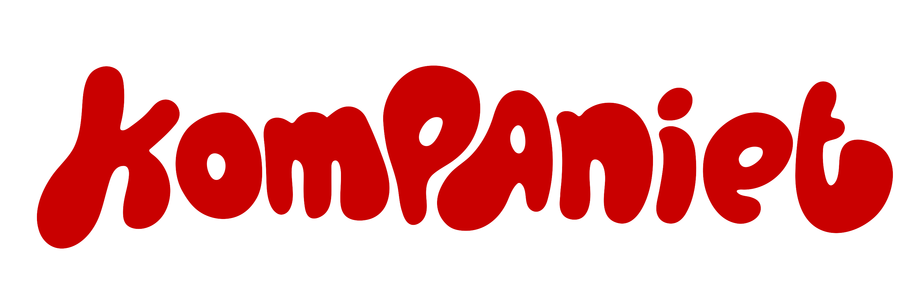 Kompaniets logga (röd text i skojig font)