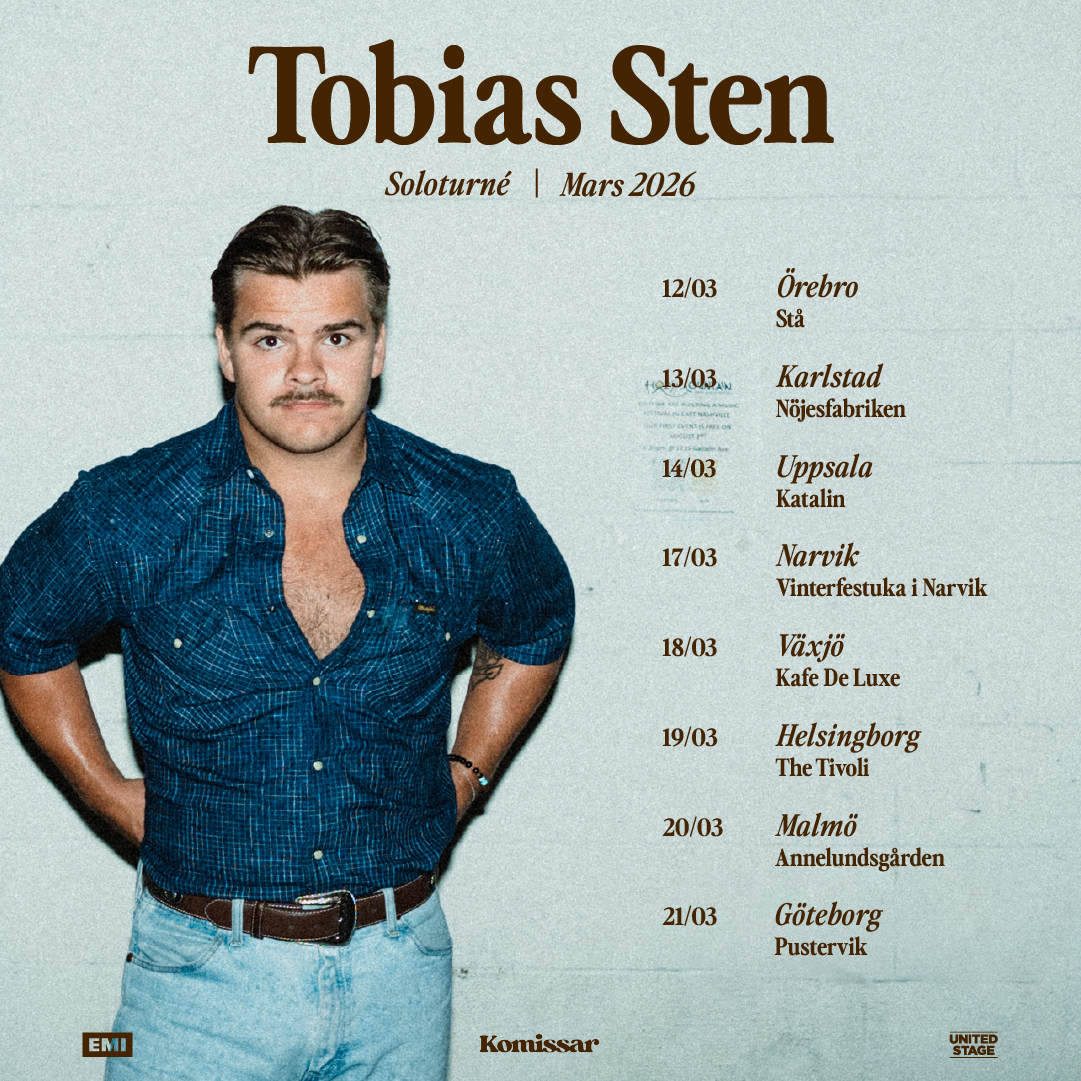 Tobias Sten – Sverigeturné 2026 – Kulturaktiebolaget
